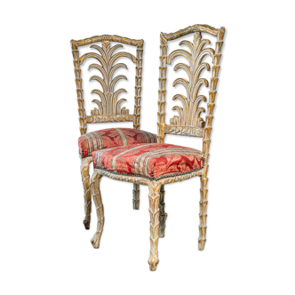 Rococo palm chair duo