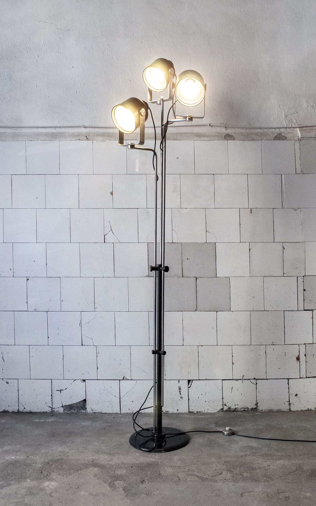 Lampadaire trois lumières de Luci Milano années '70