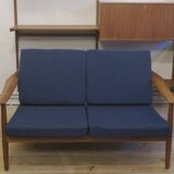 Arne Vodder for France and Sohn FD 164 2-seater teak sofa, Denmark 1960s