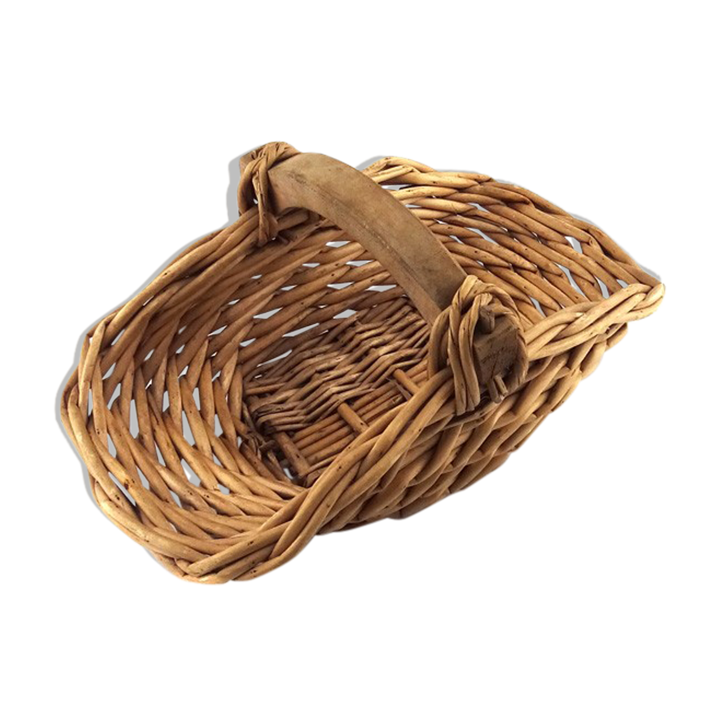 Panier en osier et bois