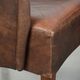 Set of 2 dining chairs / side chairs with armrests made of cowhide leather