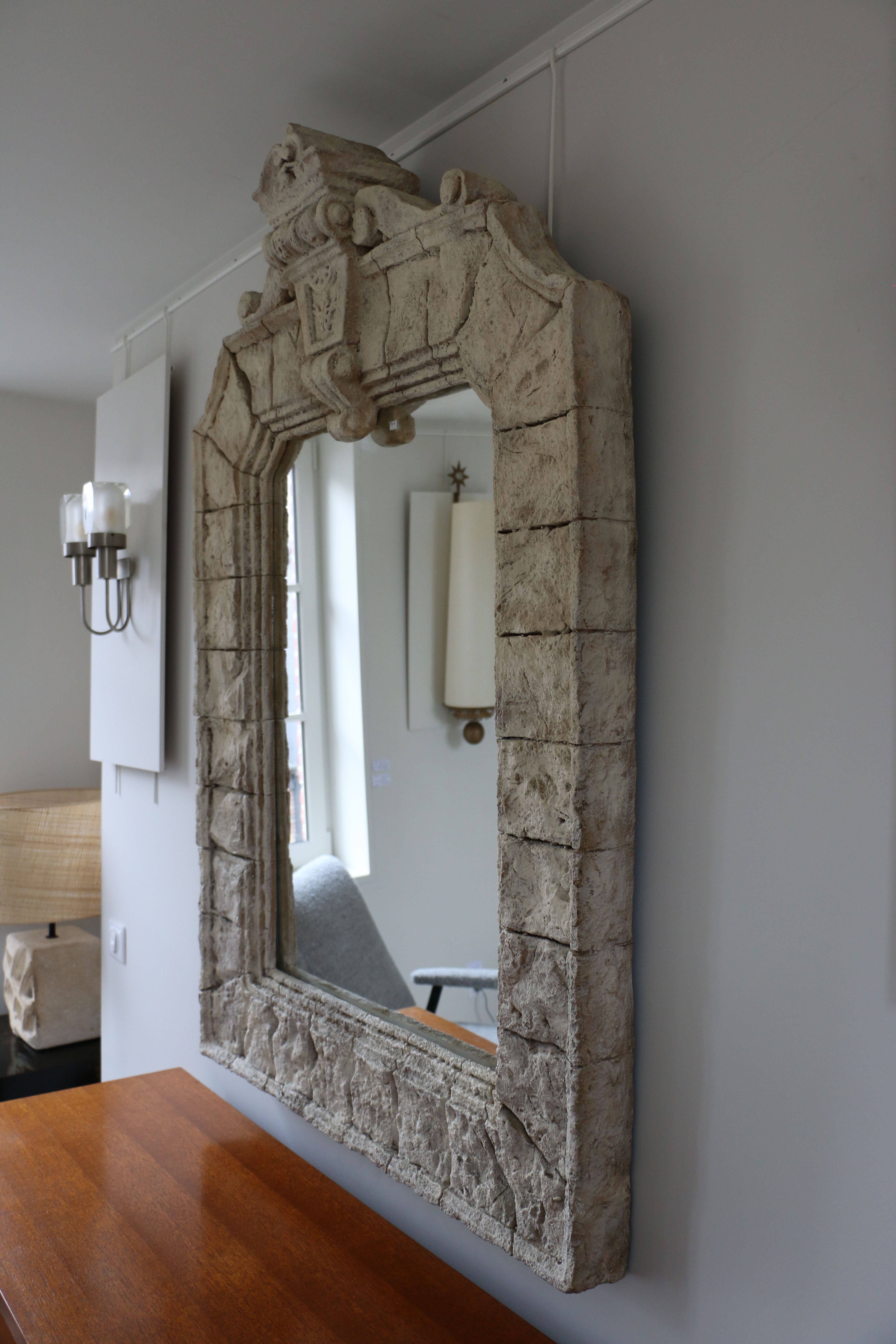 An antique decorative mirror. France 1950s.