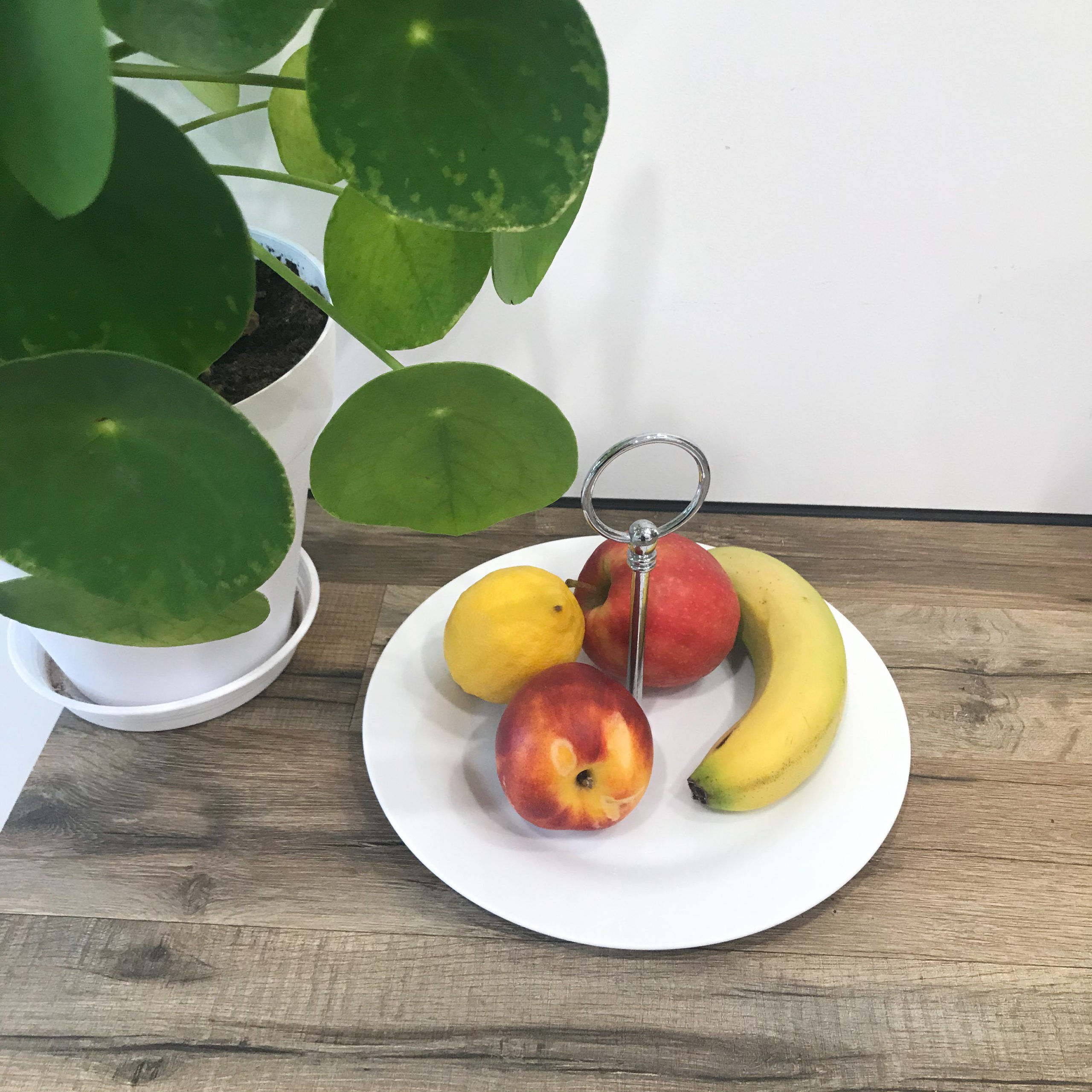 Assiette présentoir en porcelaine blanche