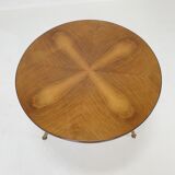 Italian wooden coffee table with brass feet 1960's