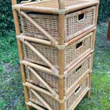 Vintage rattan chiffonier