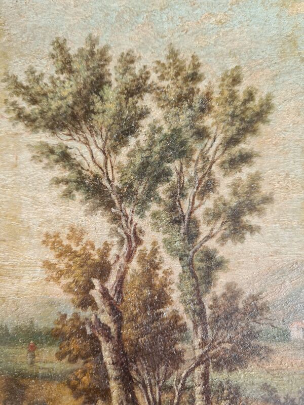 Paysage aux grands arbres - Huile - Barbizon