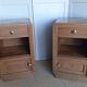 Pair of Art Deco bedside tables in solid oak