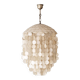 Vintage capiz shell chandelier, antique light fixture.