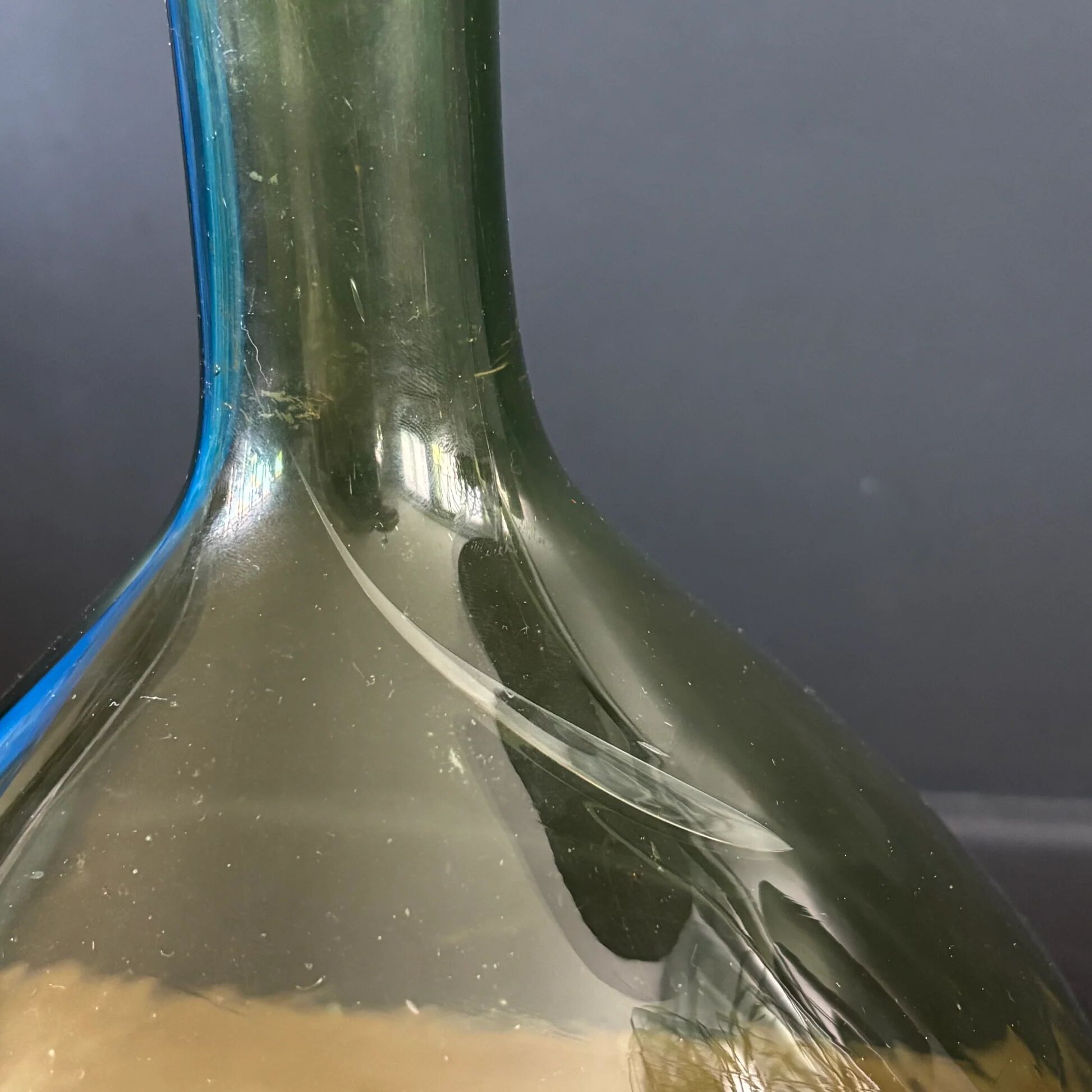 Antique green glass carafe