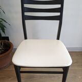 Pair of vintage Scandinavian black and white chairs