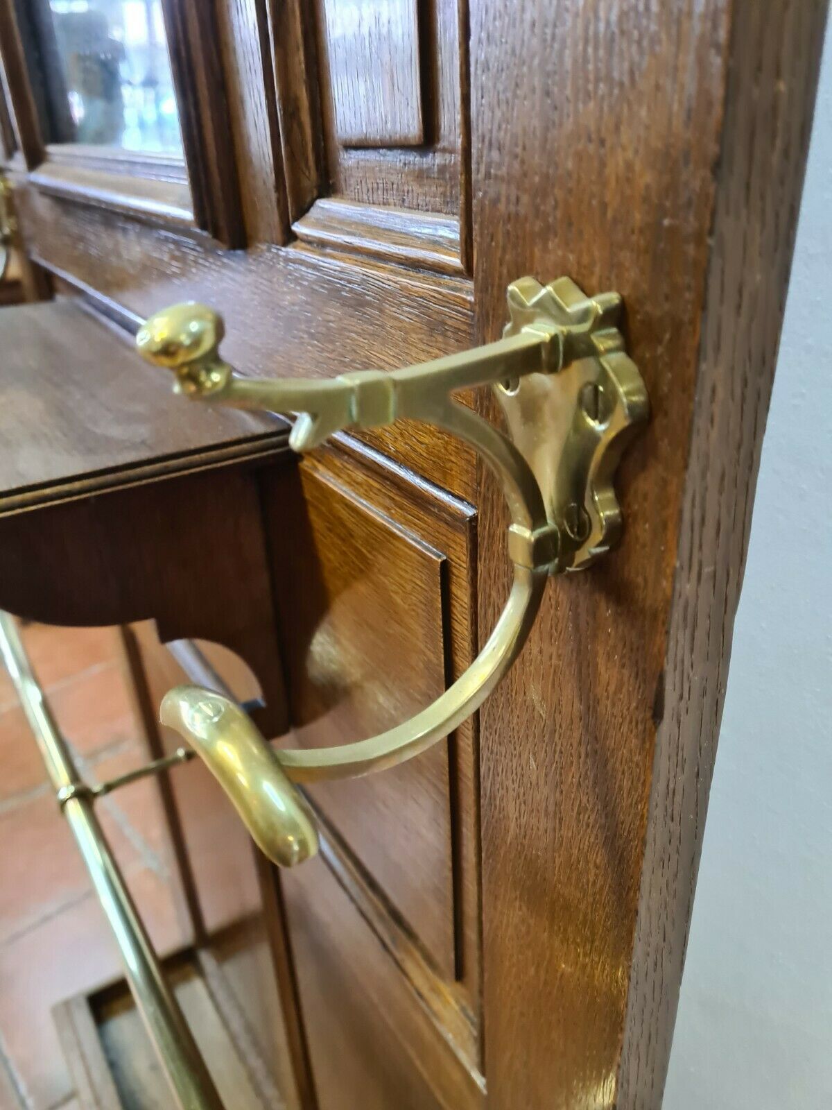 Oak wall coat rack