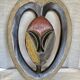 Masque africain bois sculpté polychrome