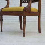 1920-30s, carved wood armchair, design after Georges Jacob, reupholstered.