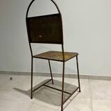 Pair of vintage raw metal chairs