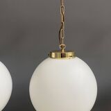 Sphere opal glass hanging lamp 1970s by Kamenicky Senov