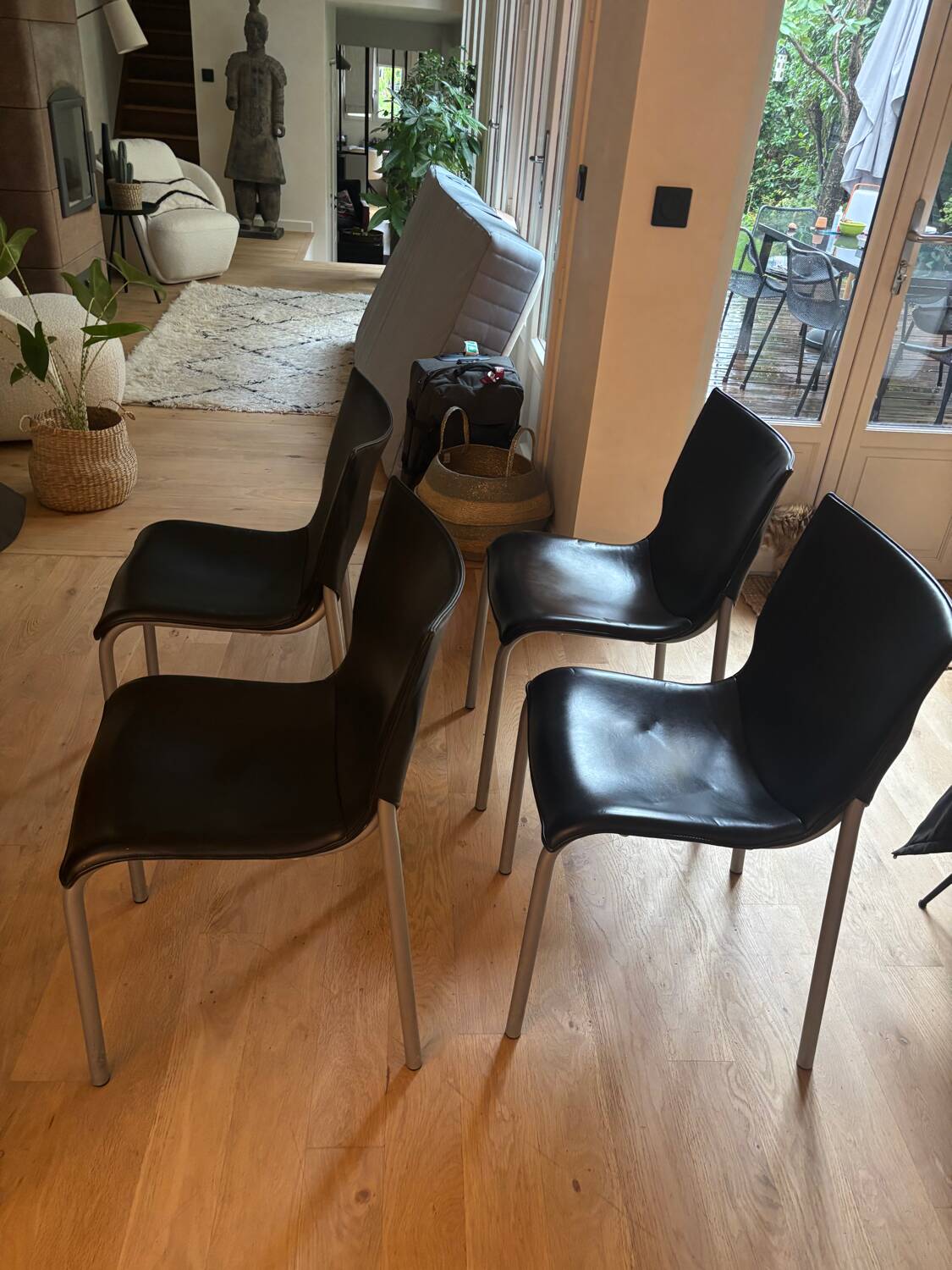 4 Philippe Starck Cheap Chic Leather chairs