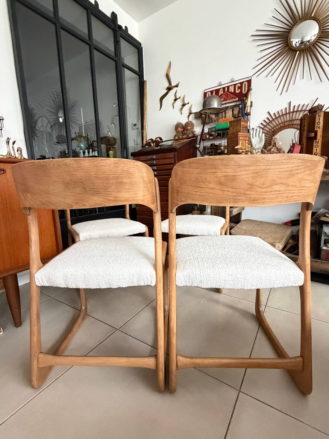 Ensemble de 4 chaises Baumann traîneau