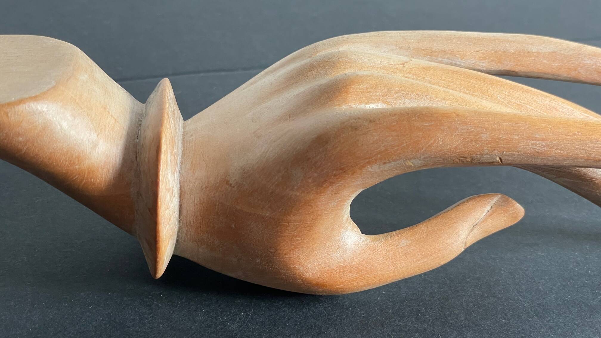 Wooden hand sculpture