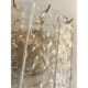 Pair of Contemporary Hammered Strips ”Listelli” Murano Glass Gold Wall Sconces by Simoeng