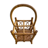 Rattan and bamboo bottle holder