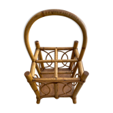 Rattan and bamboo bottle holder