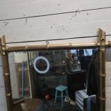 Ancien miroir bois bambou