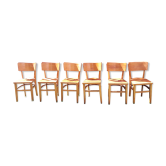 Suite of 6 chairs bistro