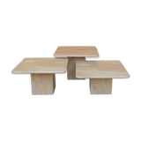 Series of 3 vintage marble coffee tables