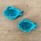 Lot de 2 plats poissons en barbotine vintage