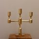 Vintage Swedish Three-Arm Brass Candleholder by Gusum, circa 1974