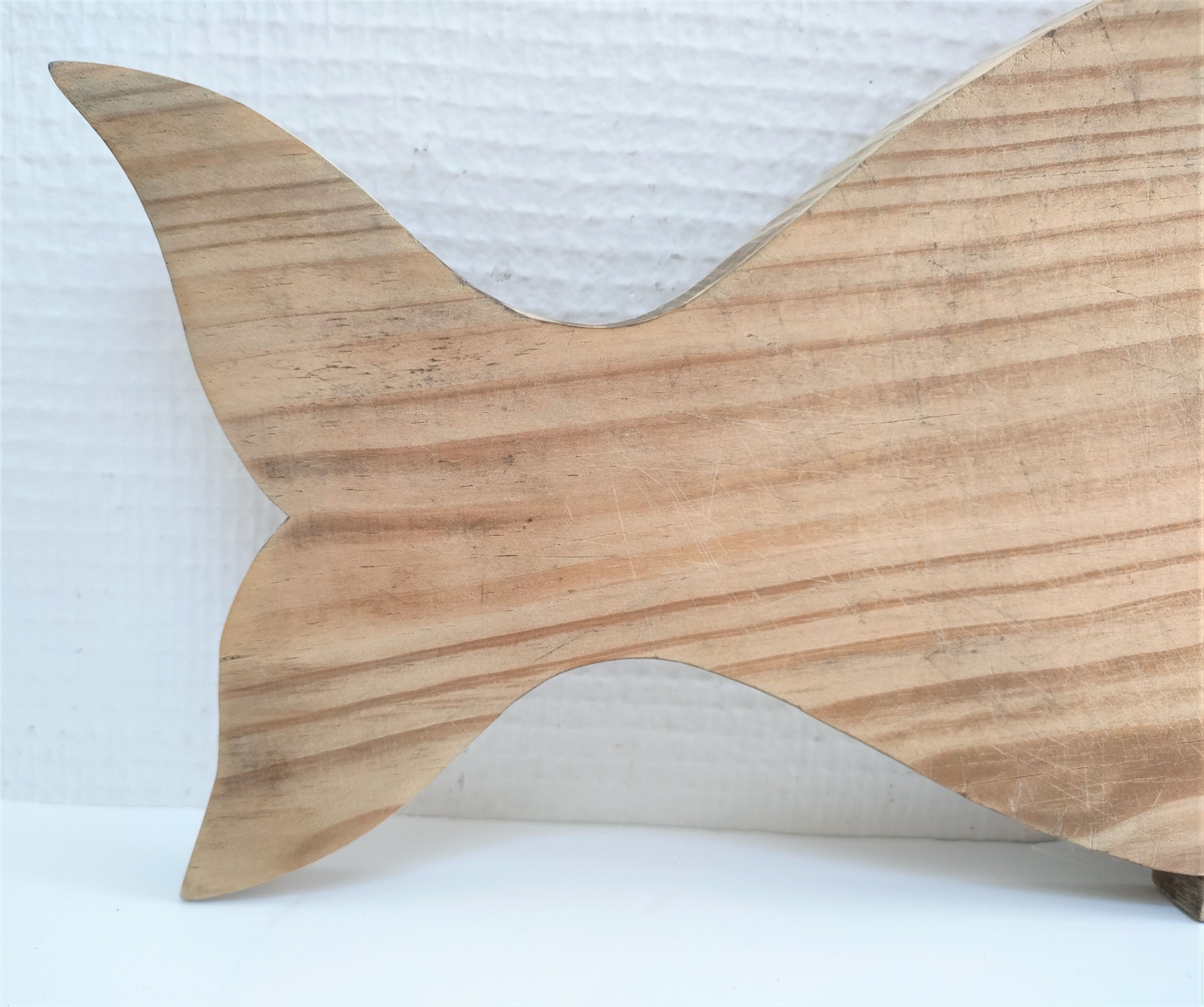 Deux planches à découper poisson cochon bois vintage