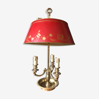 Lampe bouillotte XIXème bronze dore 3 bras de lumiere