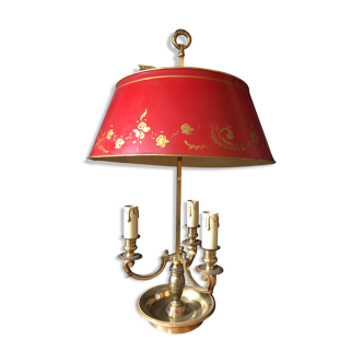 Lamp Bouillotte 19th Bronze Dore 3 Bras De Lumiere