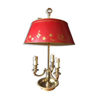 Lampe bouillotte XIXème bronze dore 3 bras de lumiere