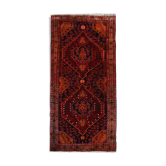 Tapis antique rustique d’Azerbaïdjan, caucasien tissé à la main- 142x312cm