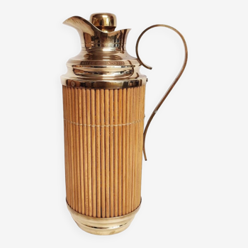 Brass and wood thermos. Spain, 1960s.