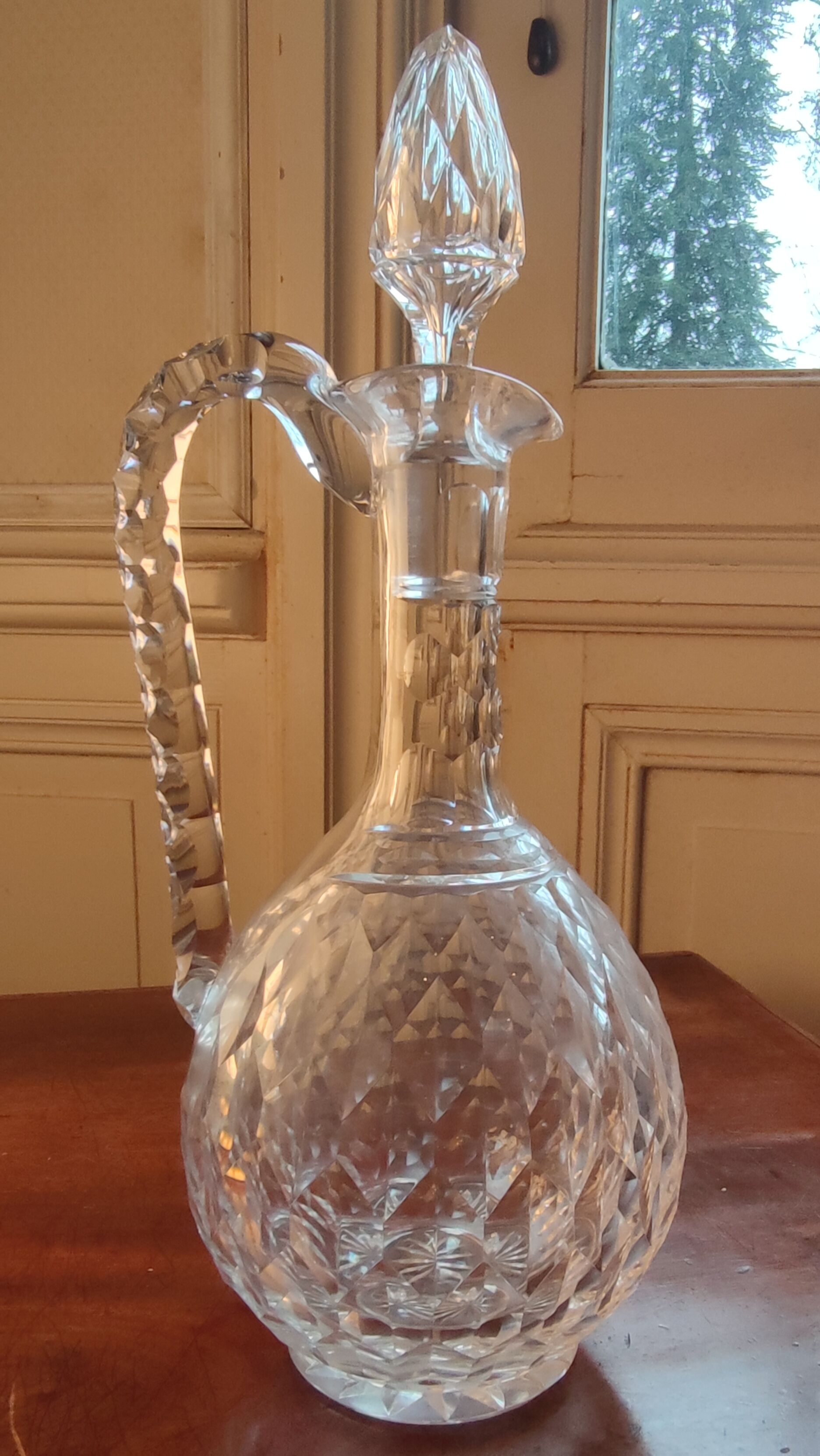 Carved crystal decanter 19th century