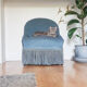 Fauteuil crapaud vintage velours bleu années 70