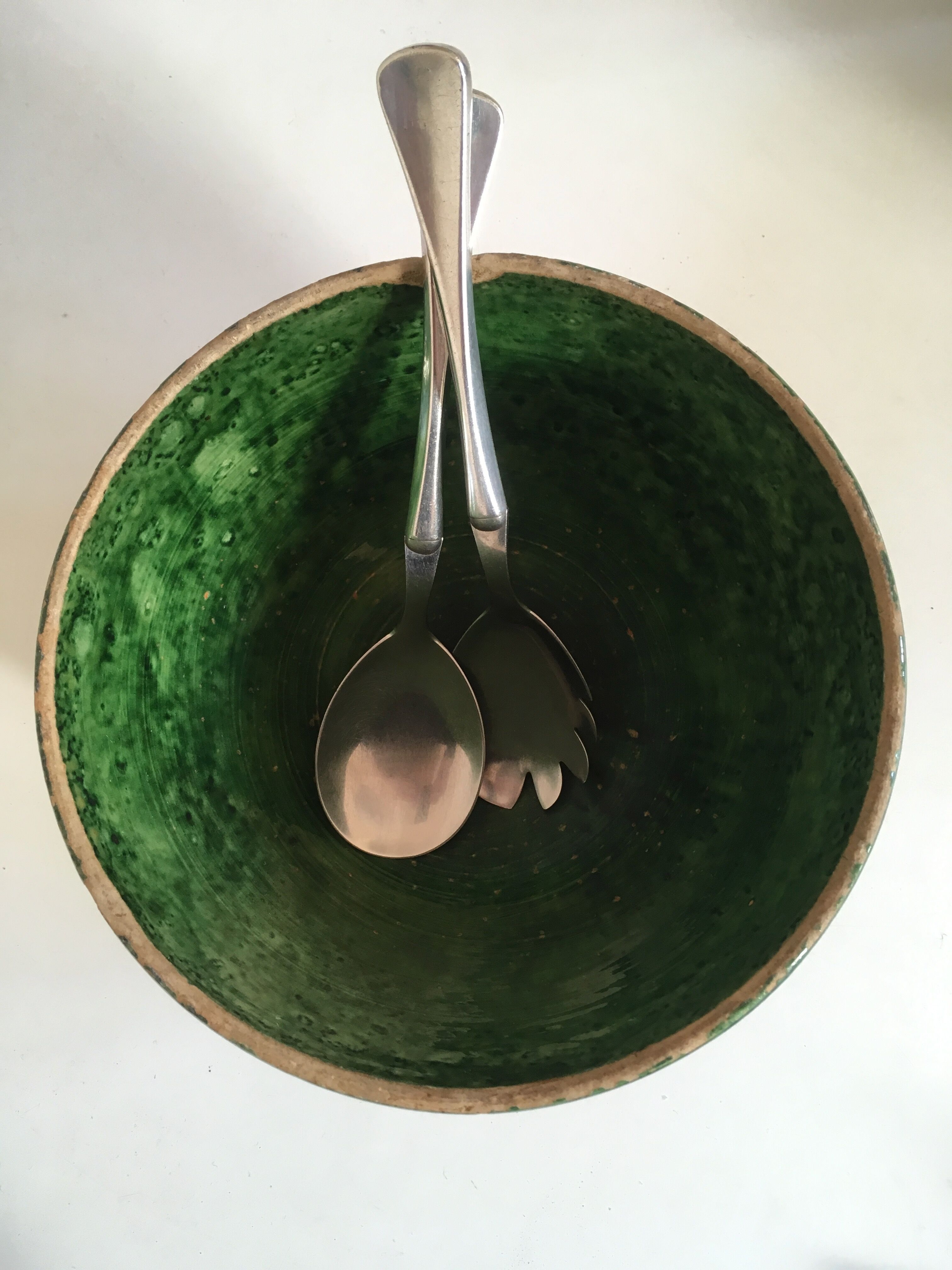 Foucard Jourdan Vallauris green glazed earth bowl 50