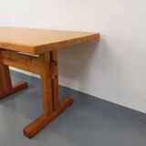 Charlotte Perriand Les Arcs vintage rectangular pine dining table from the 60s 70s