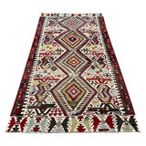 Handwoven Vintage Wool Rug Traditional Turkish Area Rug- 156x312cm