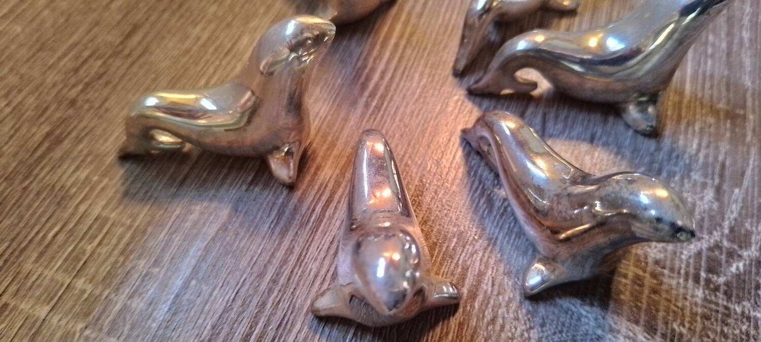 Vintage silver metal seal knife holder