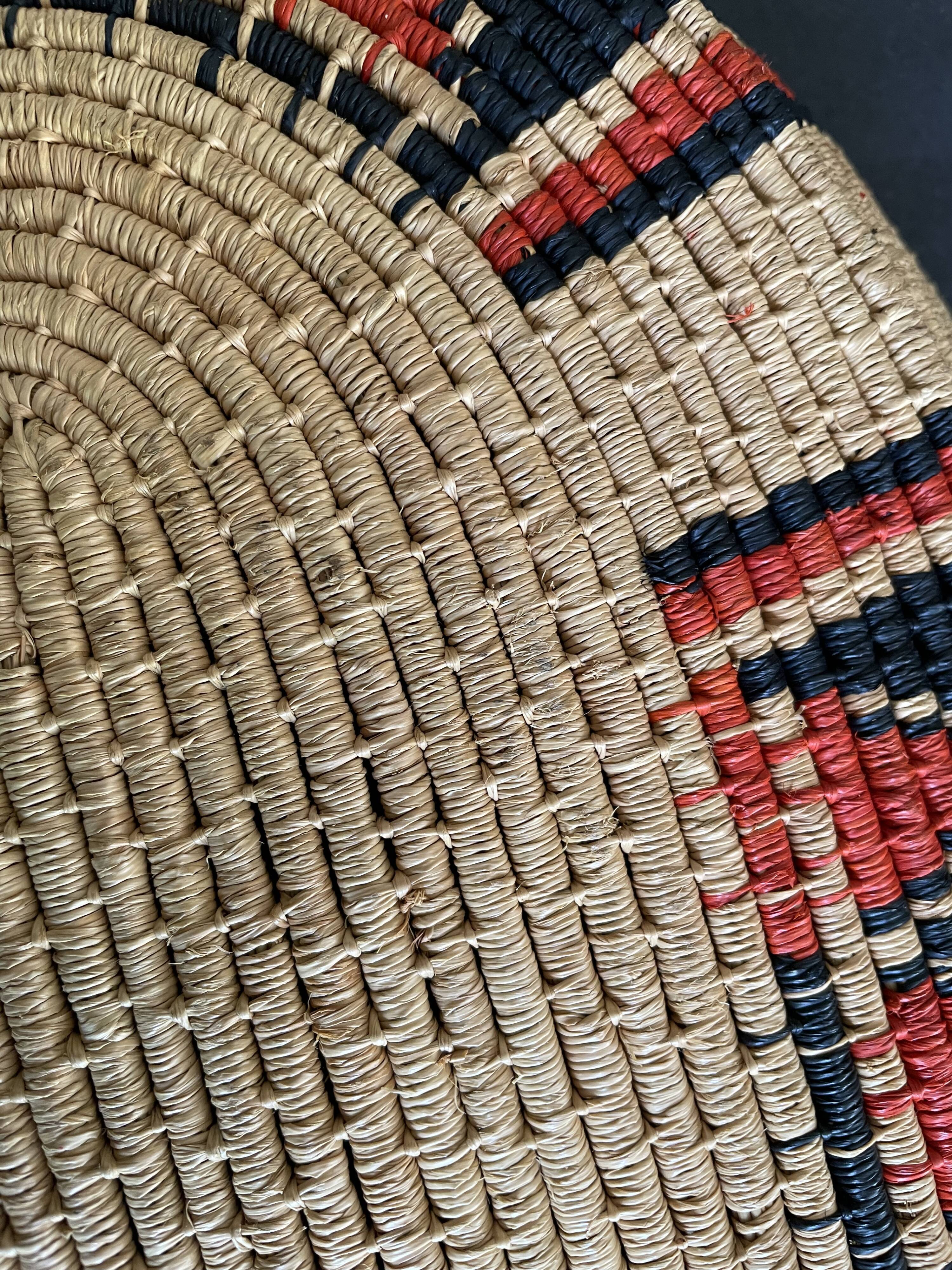 Woven ethnic basket, 60s