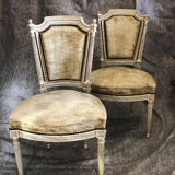 Paire de chaises de style Louis XVI, XIXe siècle