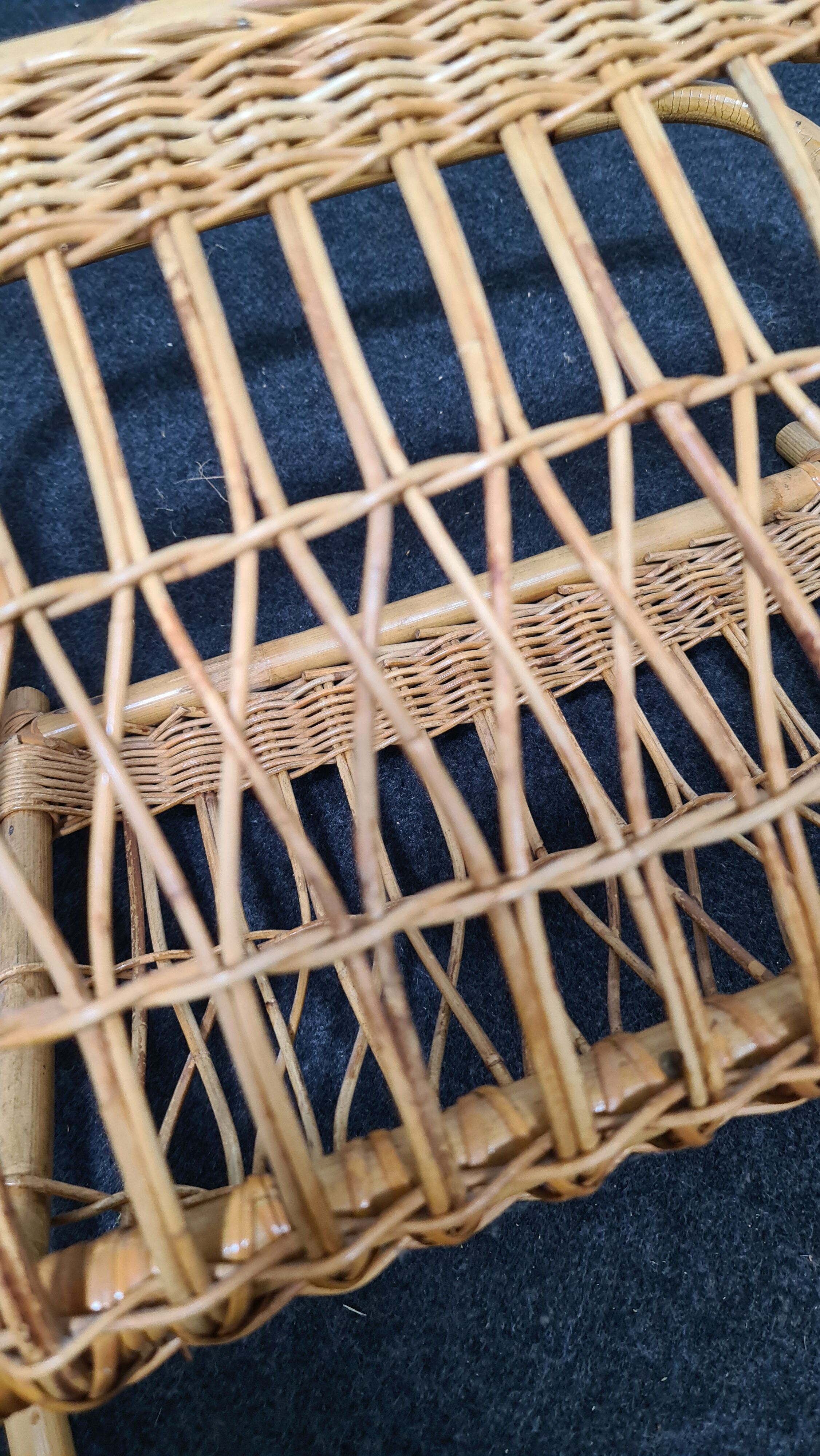 Vintage wicker paper or magazine rack