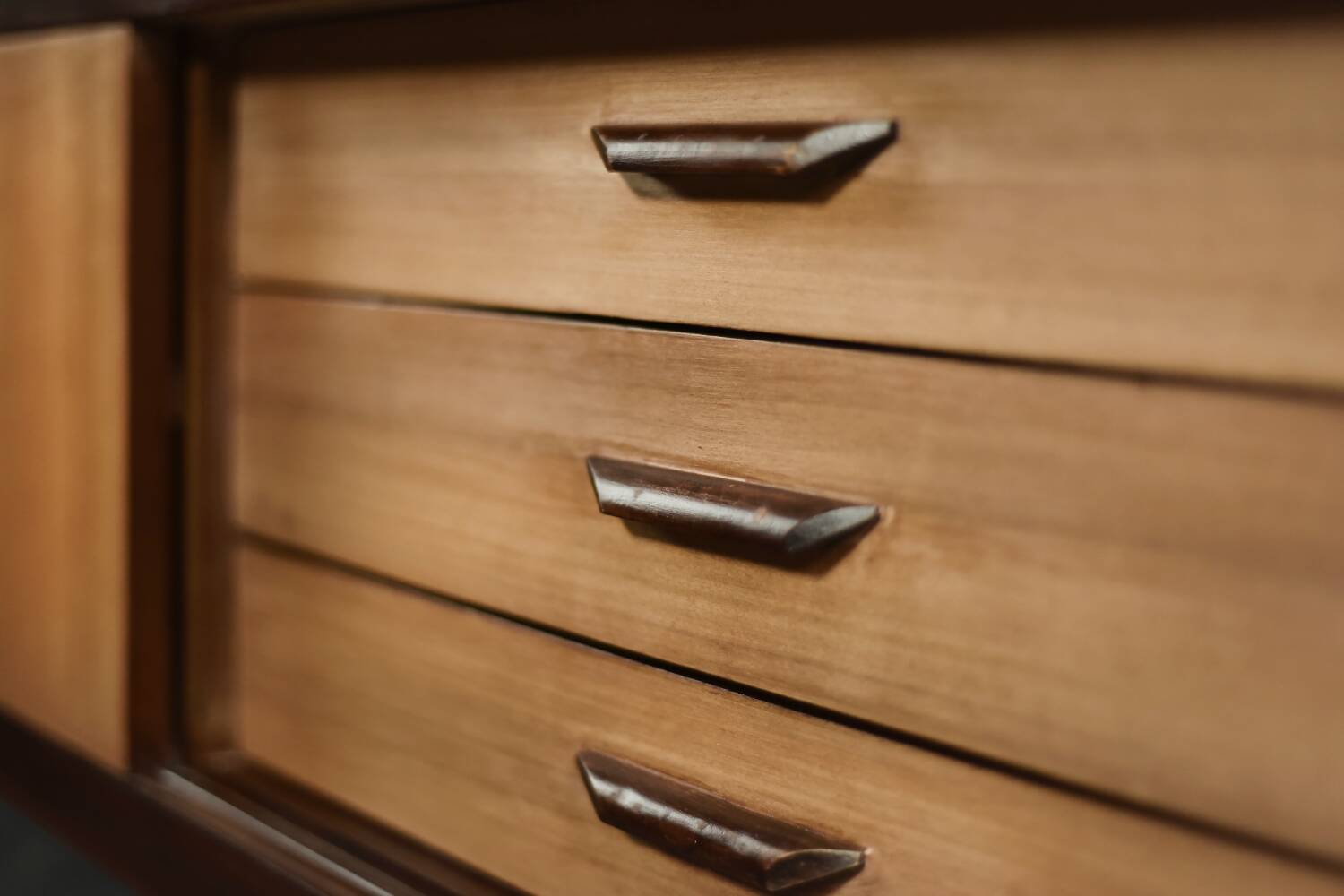 Vintage Mid-Century Danish Modern Wooden Sideboard with Drawers, 1970s