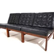 France & Son Set of 3 Modular Leather Armchairs by O. Gjerløv-Knudsen/T. Li