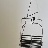 Photograph black and white silver print circa 1970 chairlift