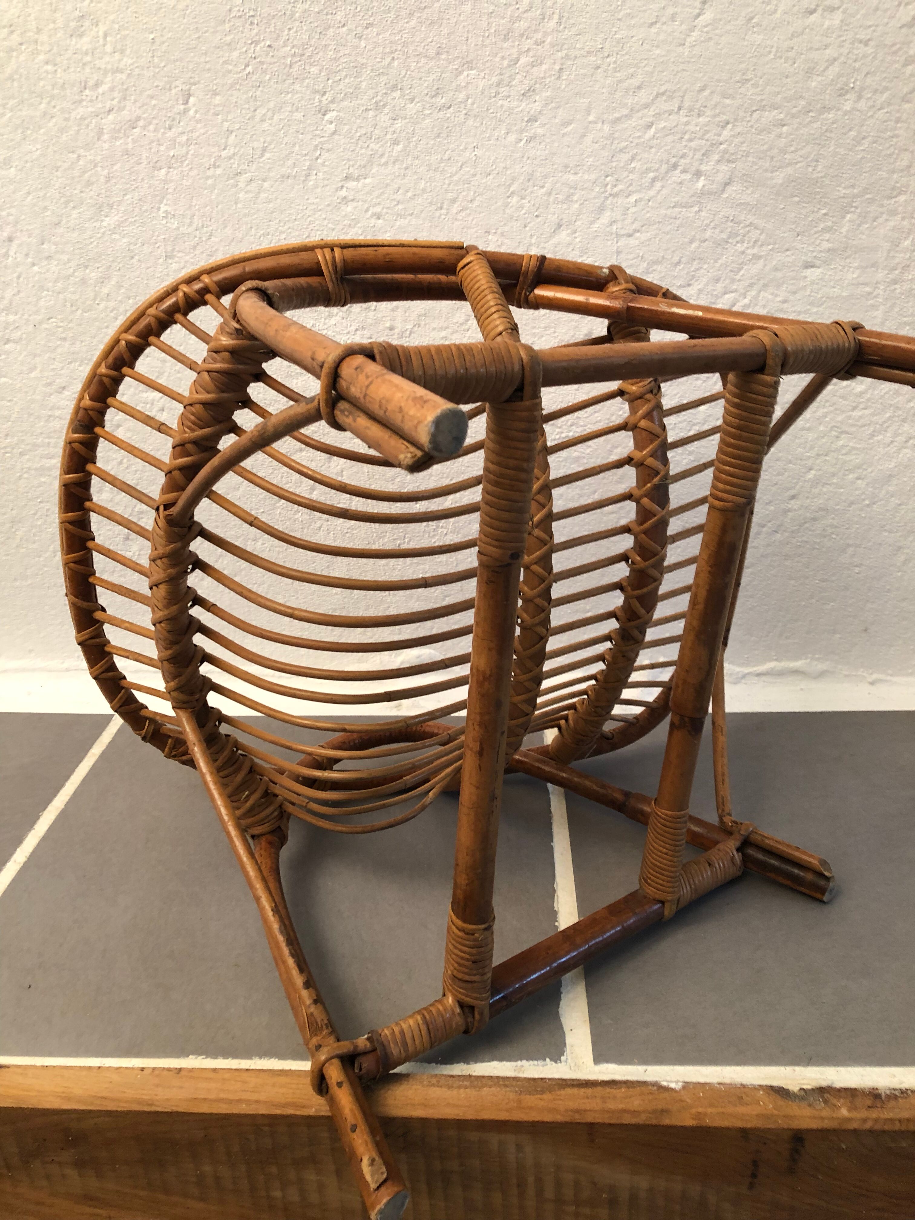 Vintage rattan basket chair