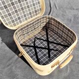 WHITE SUITCASE IN VINTAGE SKAI SQUARE OF 41 CM